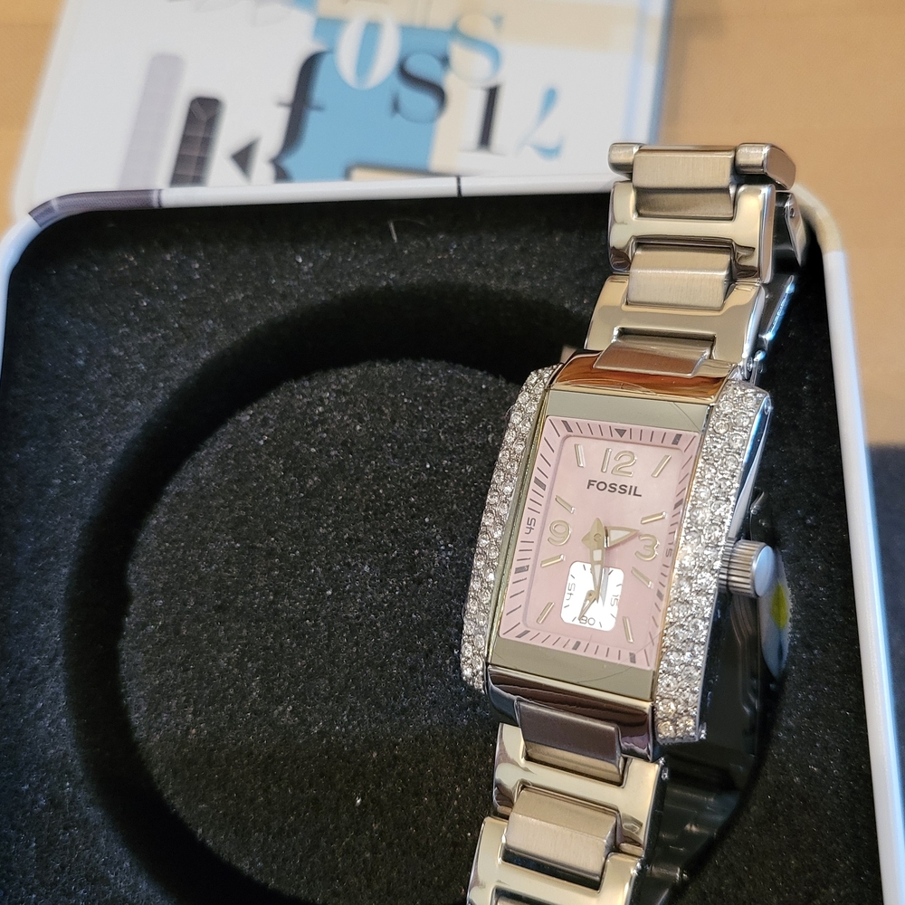 Fossil Silver Watch with Crystal Accents - Picture 2 of 10